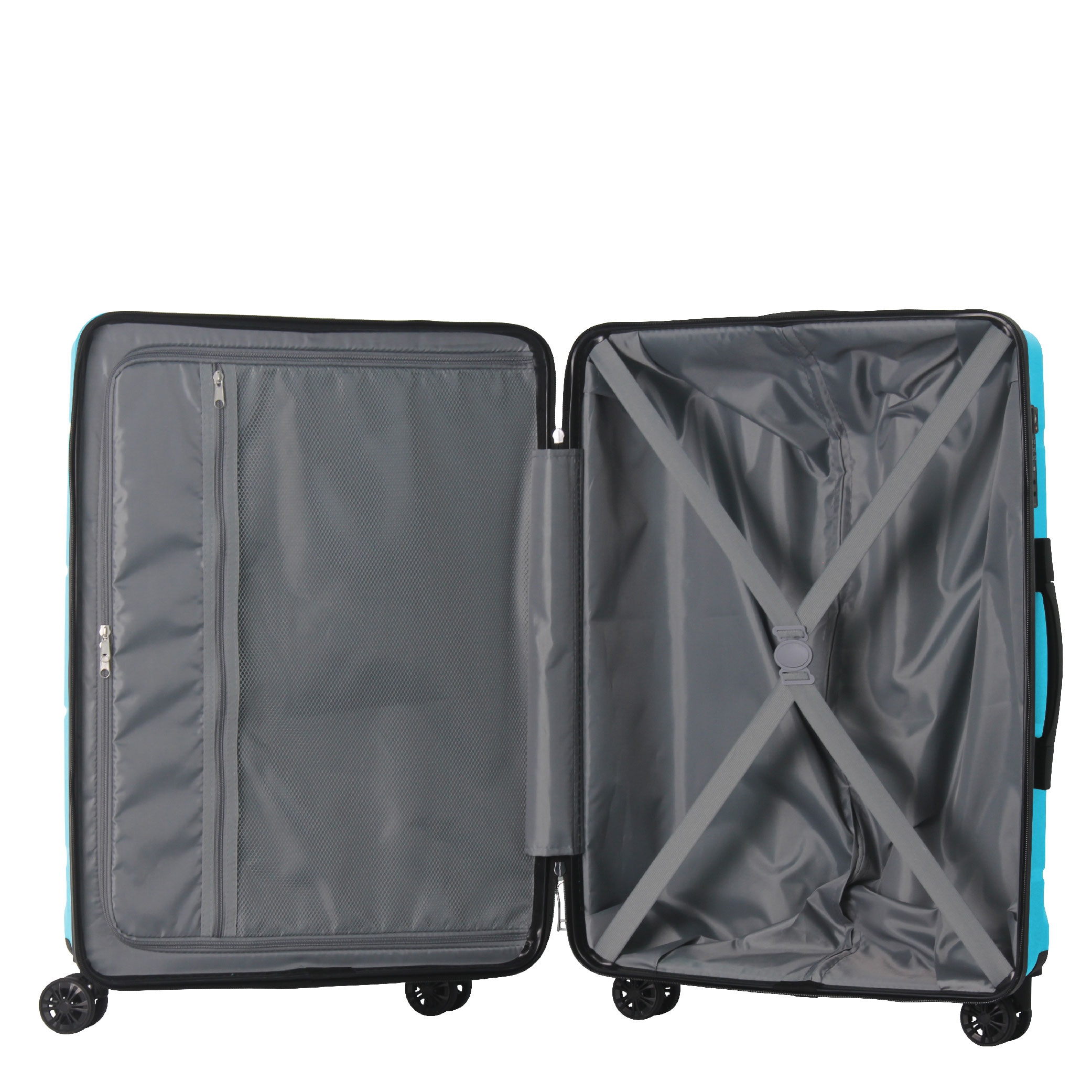 3-Piece Luggage Sets (20", 24", 28"), Suitcase With Wheels, Hardside Suitcase With Four Spinner Wheels And Scratch-Resistant Surface, Peacock Blue
_voghion.com